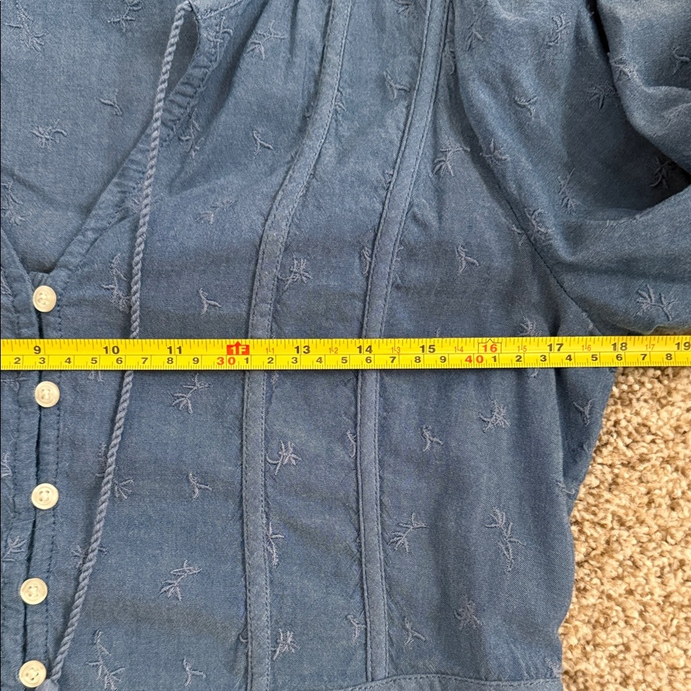 Old Navy Blue Maxi Peasant Dress with Button Front - Picture 8 of 10